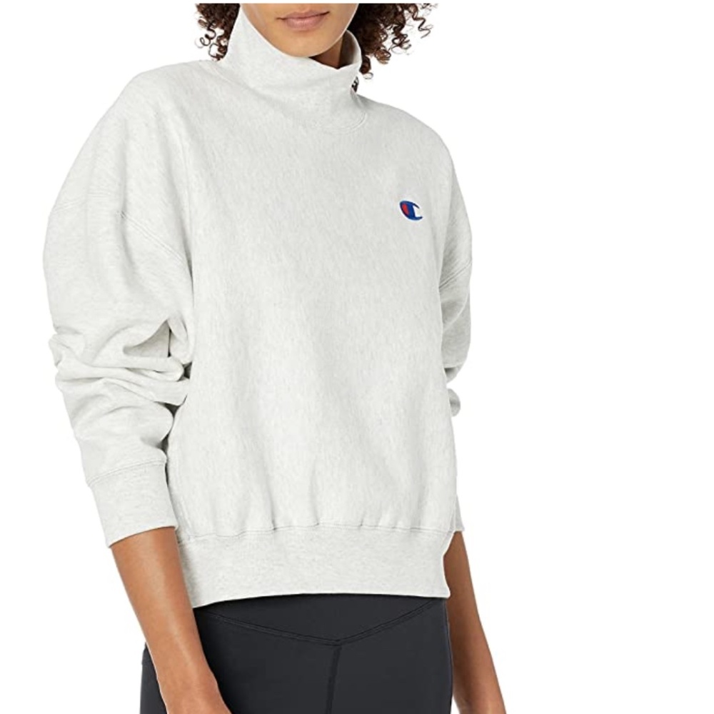 Women's Champion Reverse Weave Mock Neck Crop Sweatshirt